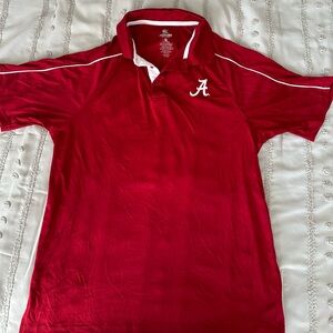 Colosseum Alabama Red Polo Shirt with White Trim Sz Medium